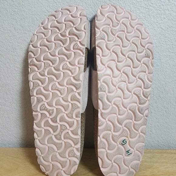 Birkenstock Sandals Womens Size 10 EU41 Pink Siena Big Buckle Suede Slides Cork - Picture 11 of 11